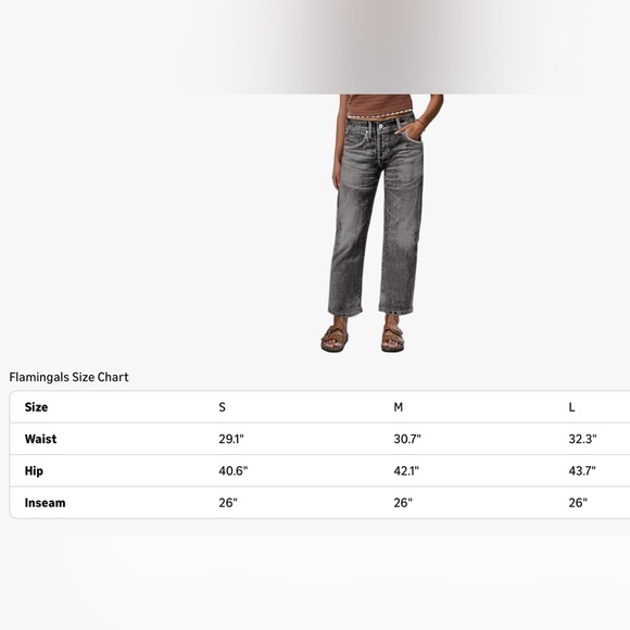 Flamingals Wash Mid Waist Straight Leg Crop Jeans Size Medium NWT - Picture 6 of 9